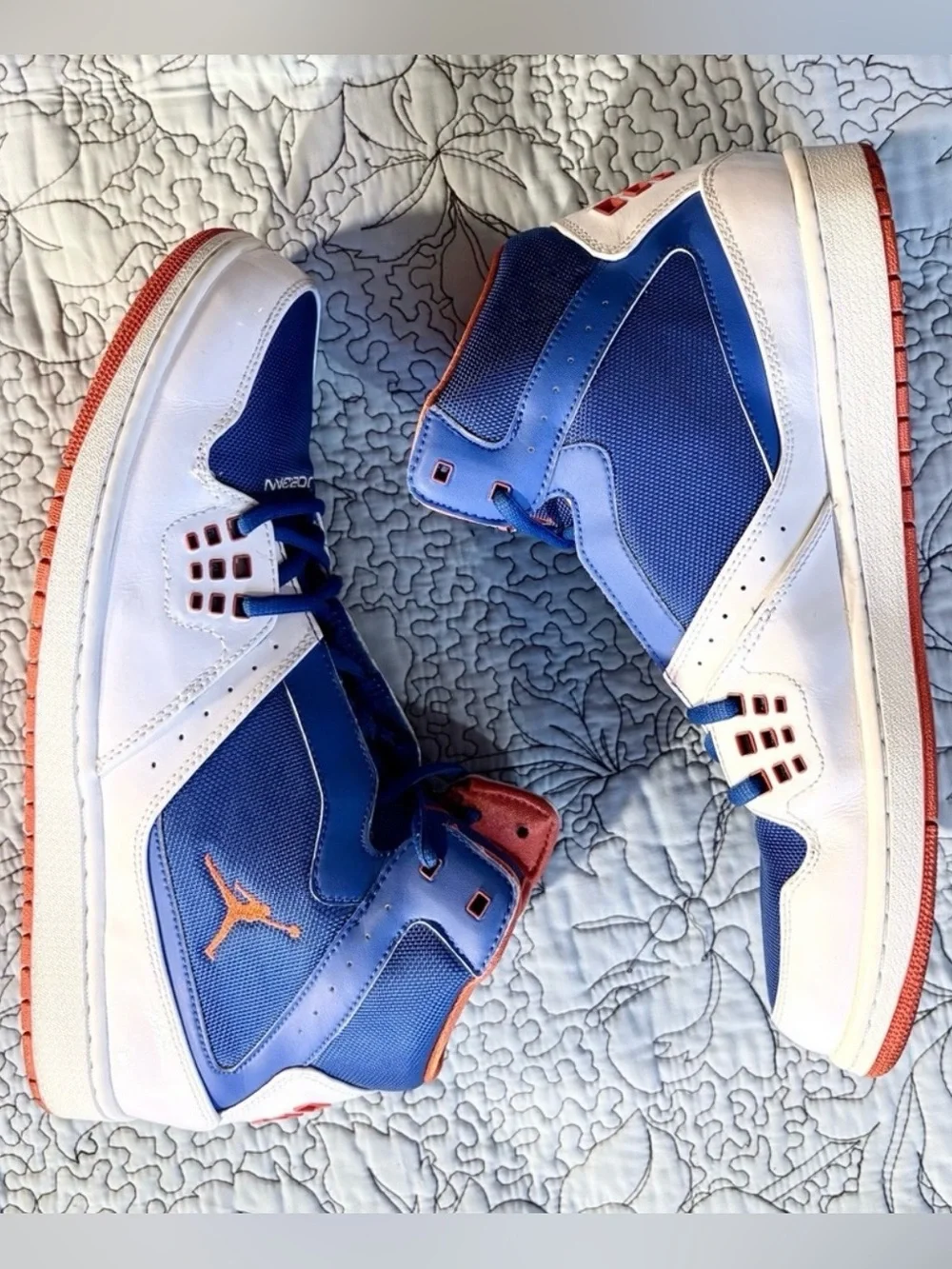 💥Nike Air Jordan 1 Flight 372704-408 Knicks Blue Orange Sz 13💛